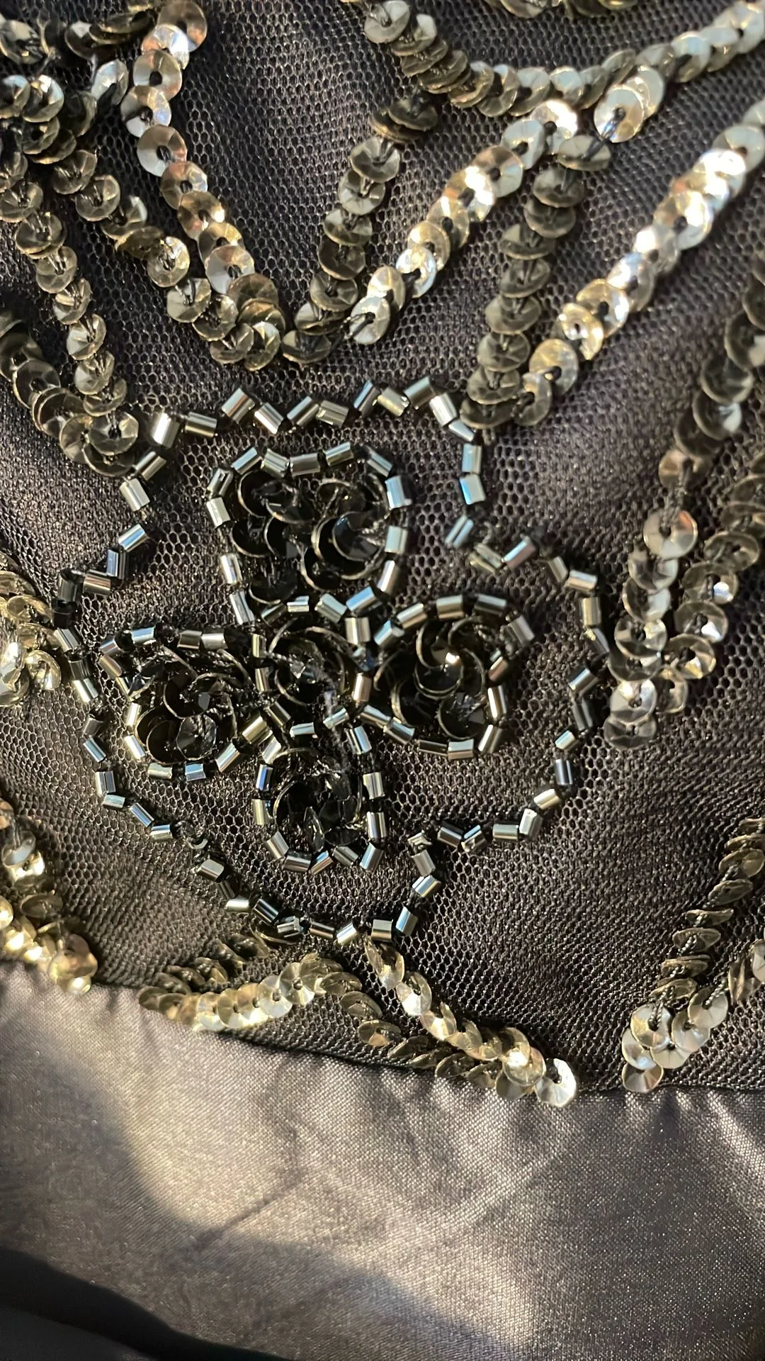 Adriana Papell Navy Beaded Tafita Gown size 2 image indicator(7)