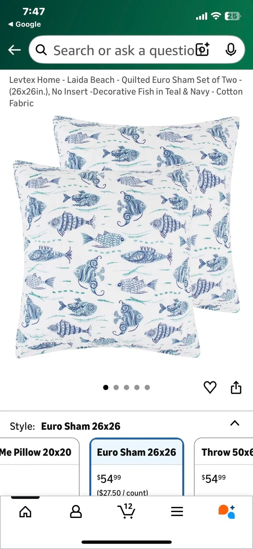 Levtex Home Laida Beach Euro Sham Set of Two thumbnail