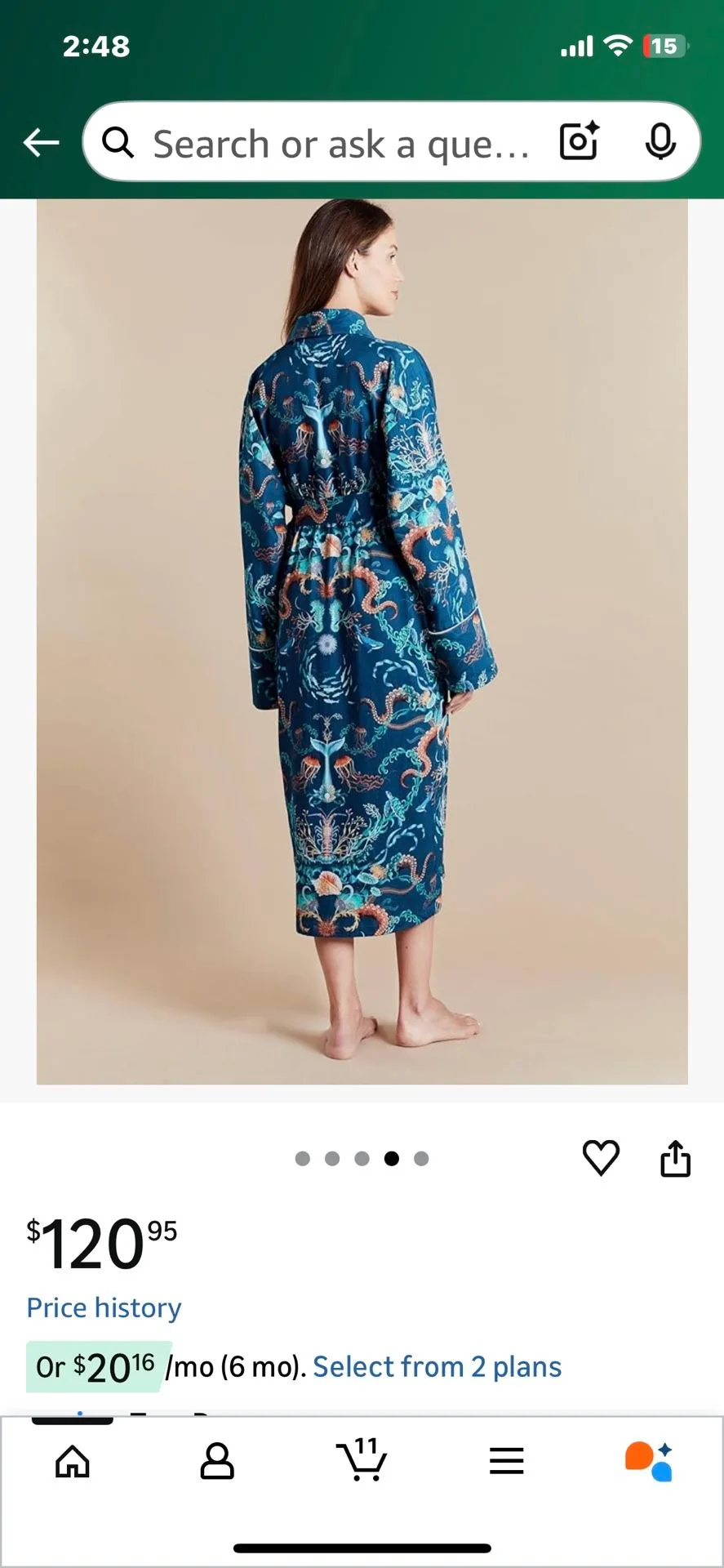 BOWN OF LONDON Woman’s Robe Medium -Ocean Treasure image indicator(2)