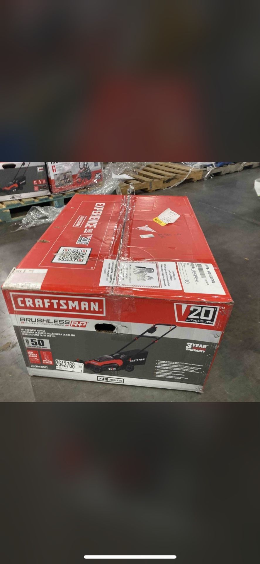 New Craftsman Electric Push Lawnmower w Two Batteries