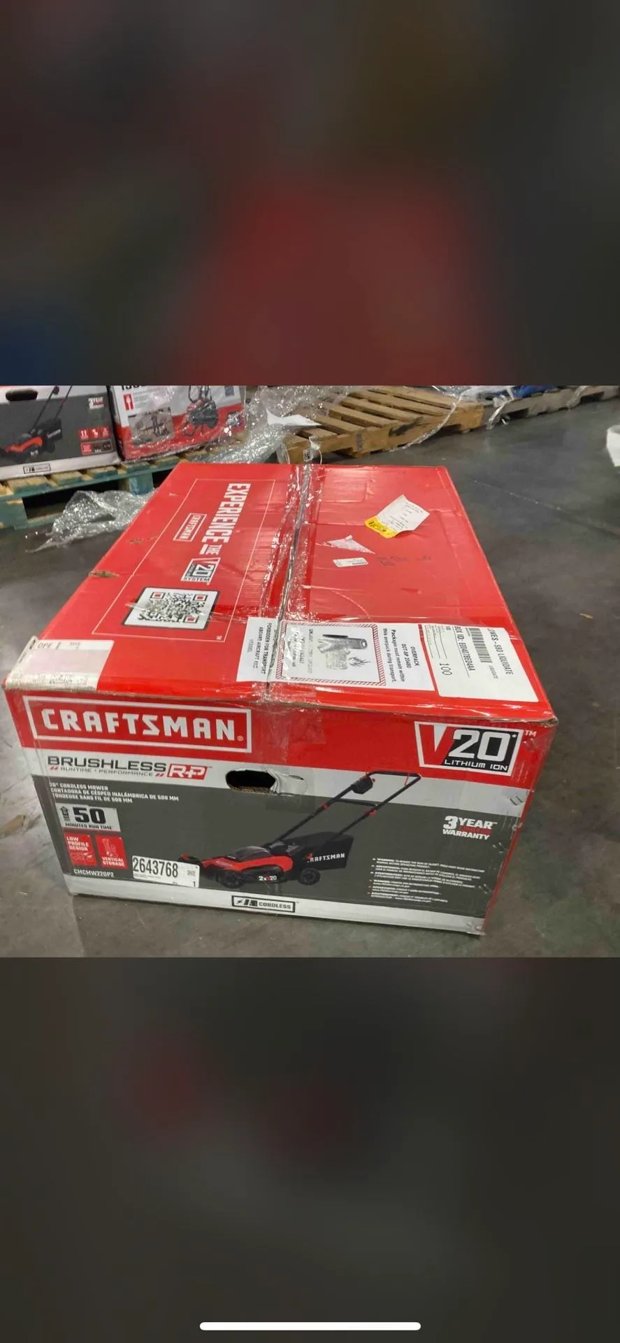 New Craftsman Electric Push Lawnmower w Two Batteries thumbnail