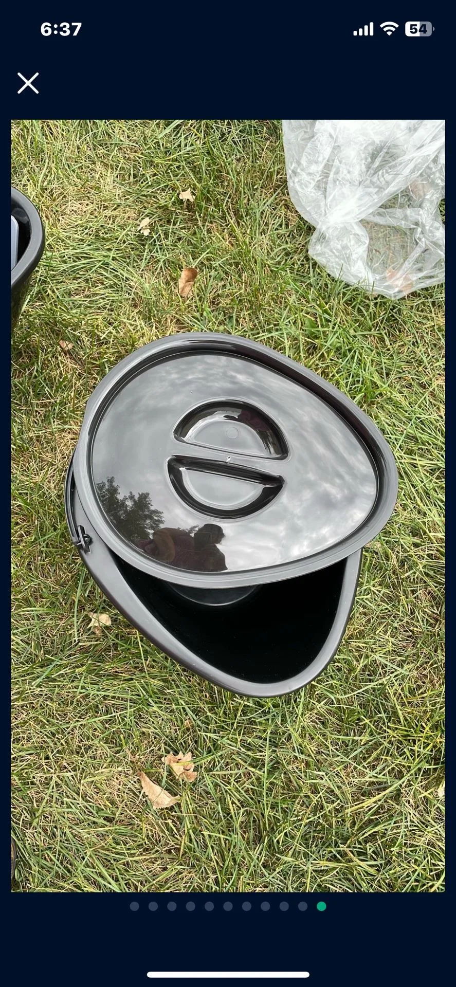 New Portable Camping Toilet w Seat, Cover, Bucket, Handle, Lid & image indicator(3)