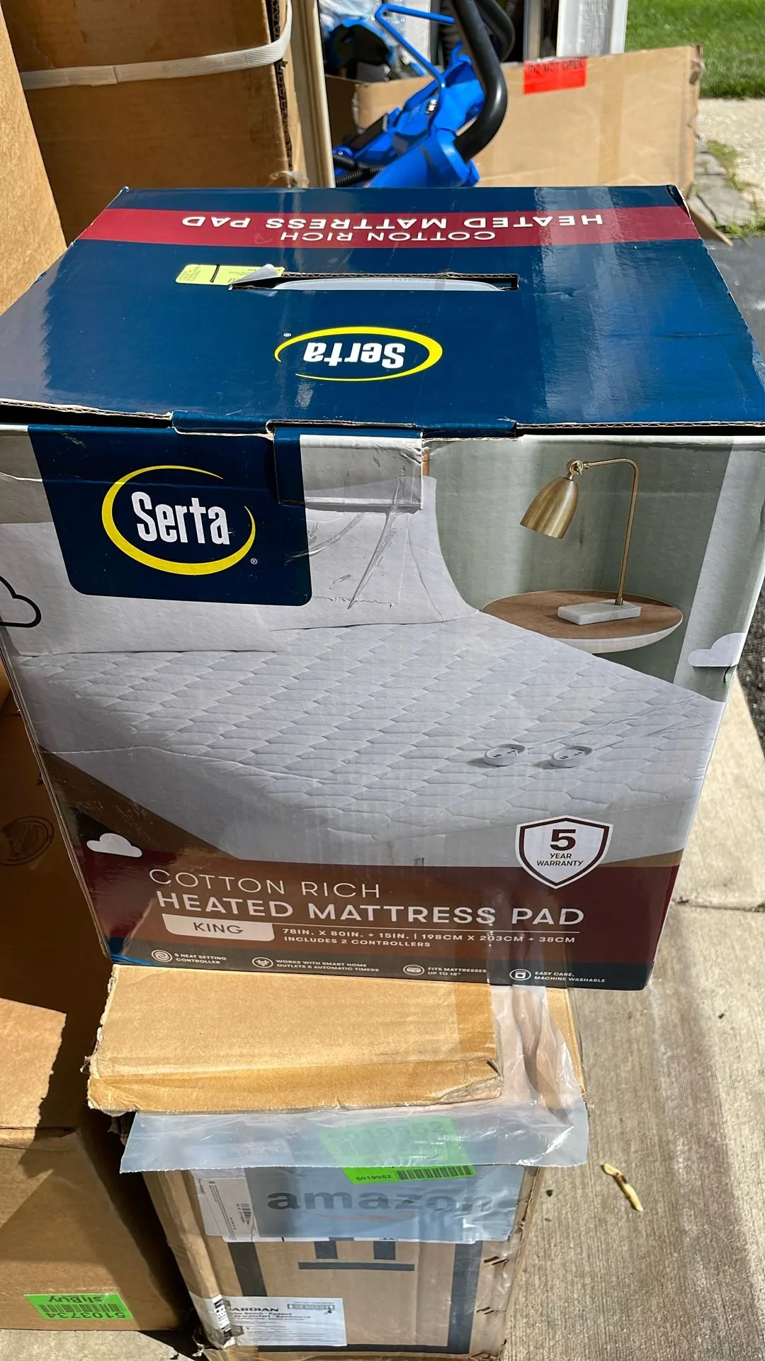 Serta Cotton Rich Heated King Size Mattress Pad thumbnail