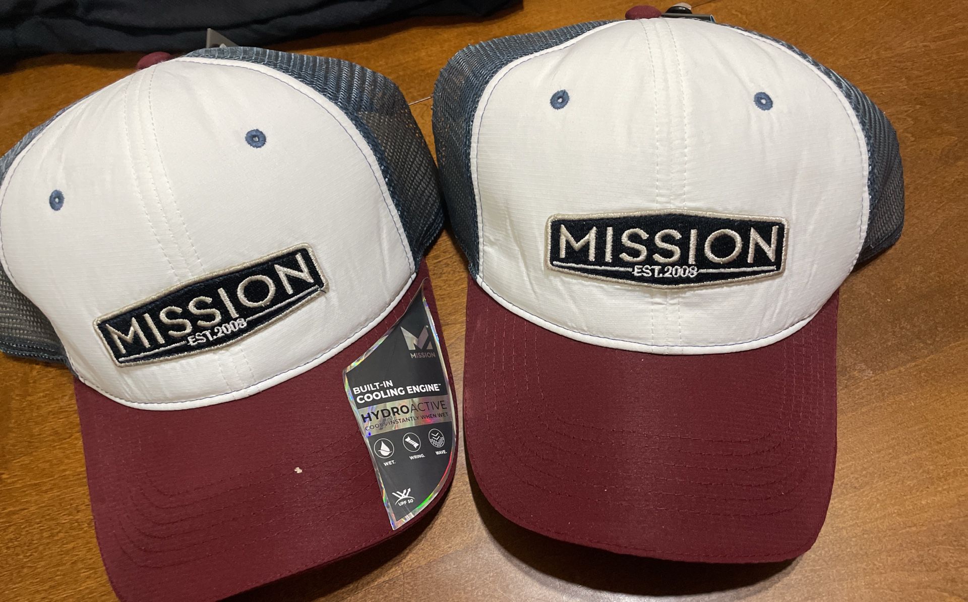 Two NWT Mission Caps With Cooling Technology