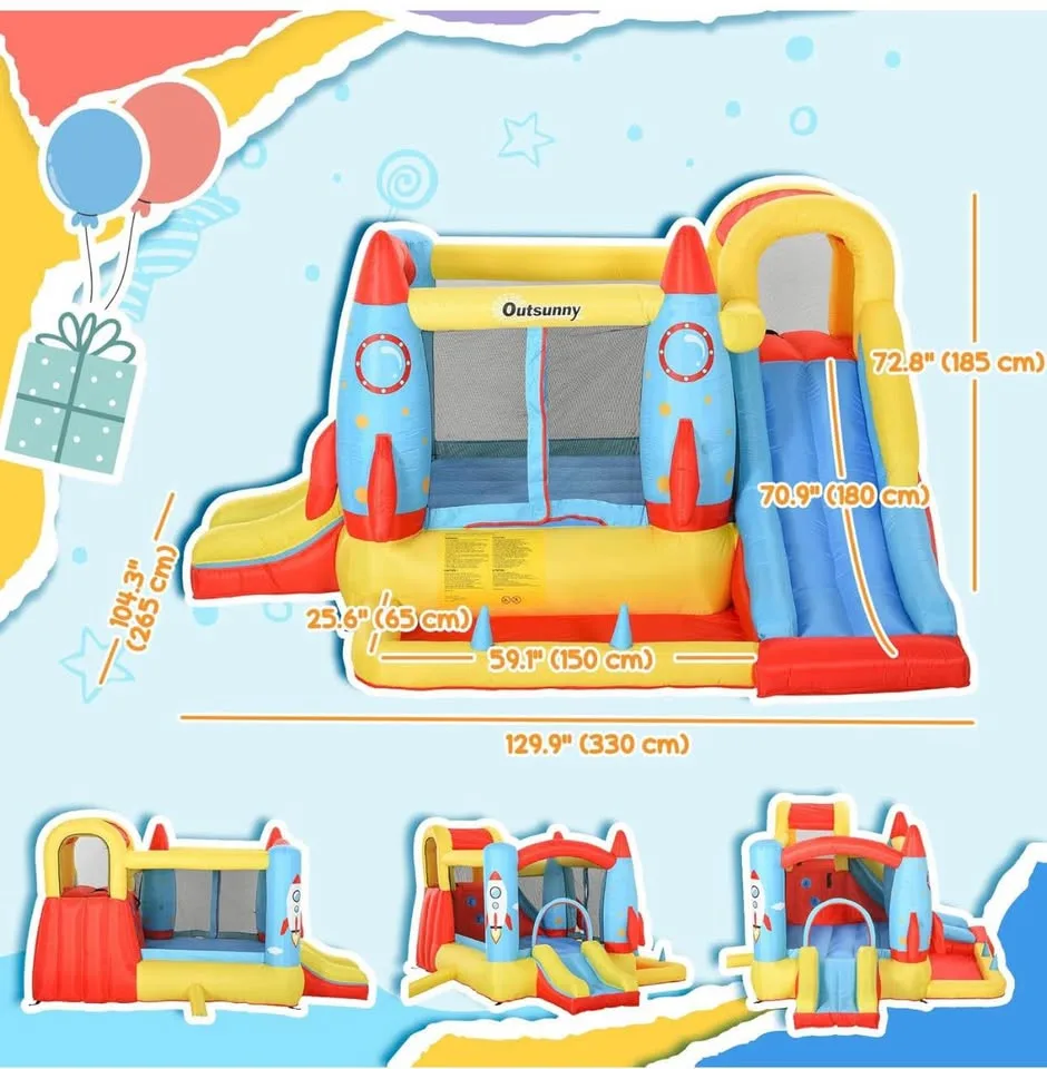 Outsunny 4-in-1 bouncy castle image indicator(4)