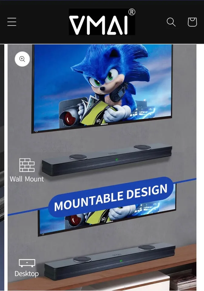 VMAI X-bar soundbar with built-in subwoofer image indicator(8)