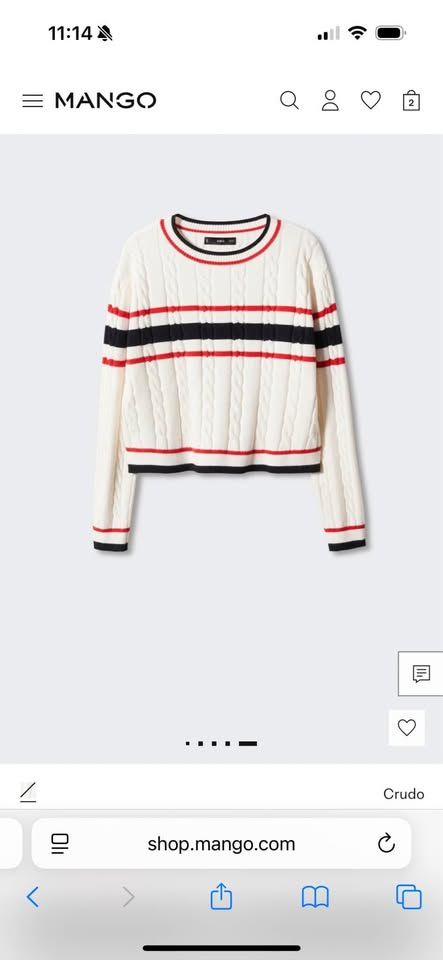 Mango Cable-Knit Striped Sweater – Size XS (fits like S) - photo 3