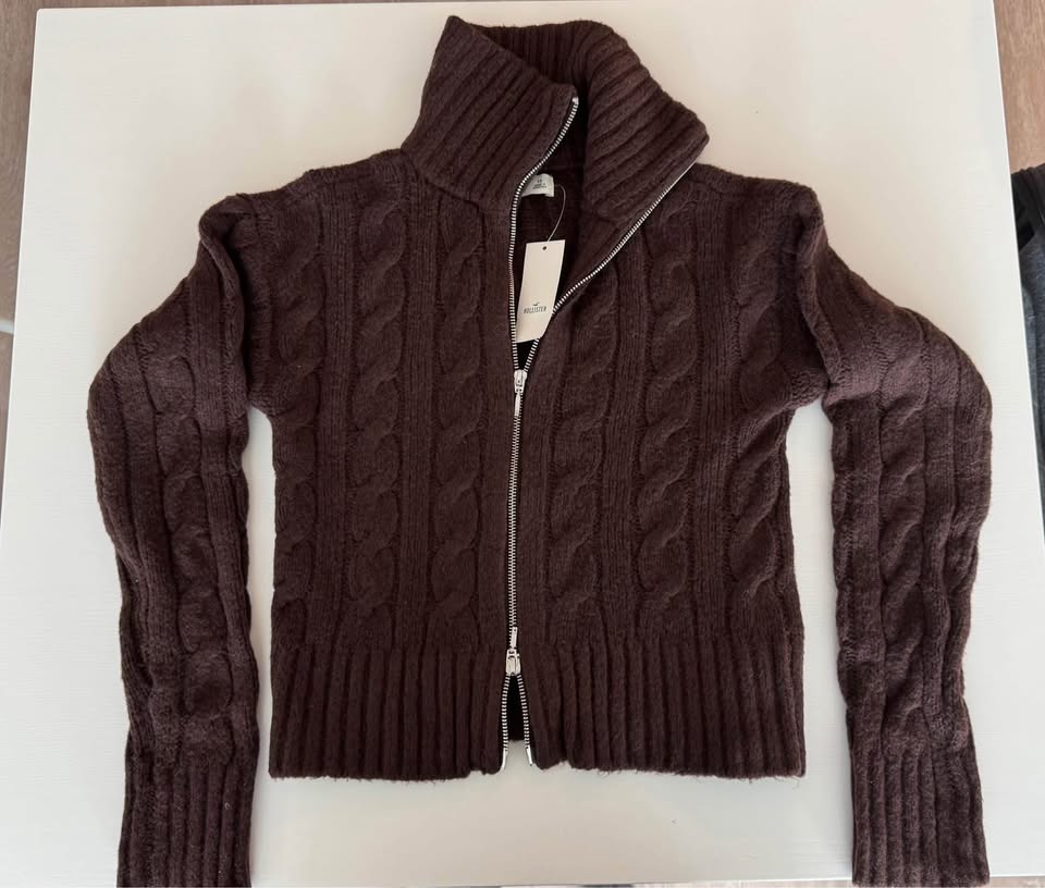 Hollister Cloud Zip-Up Cable-Knit Sweater NEW!! - photo 2