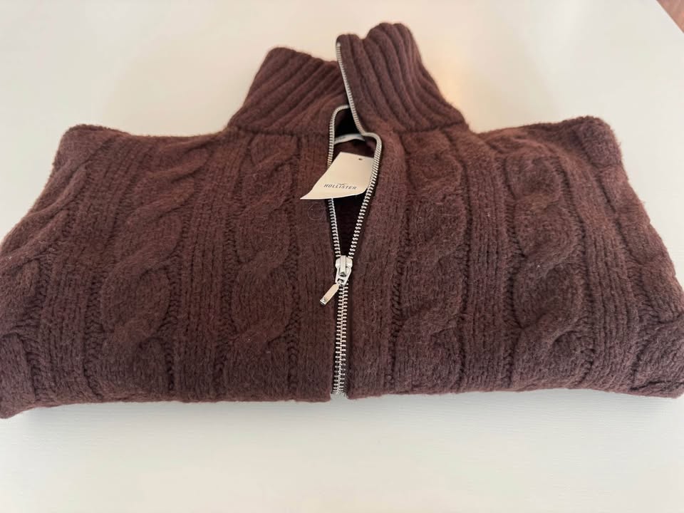 Hollister Cloud Zip-Up Cable-Knit Sweater NEW!! - photo 4