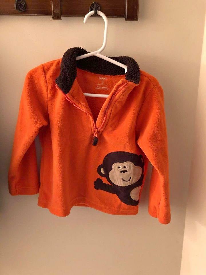 Boys Fleece Sweater - Monkey (Carter's) - Size 3T