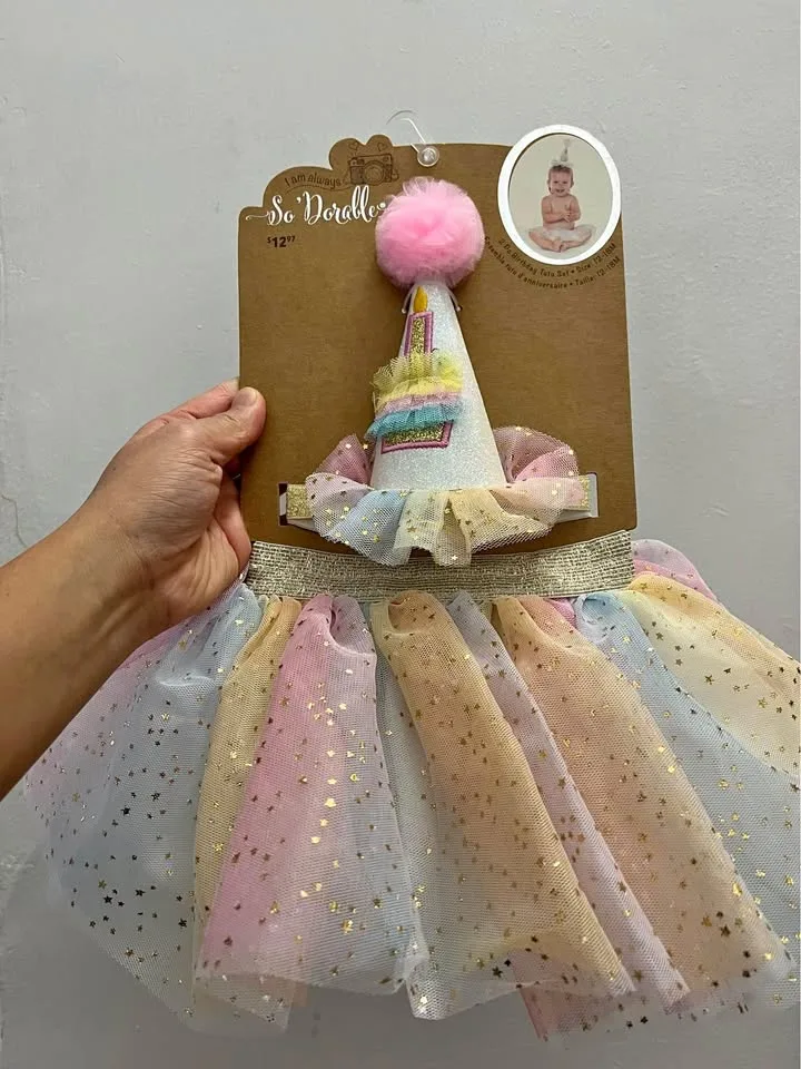 2 pc baby girl birthday tutu set