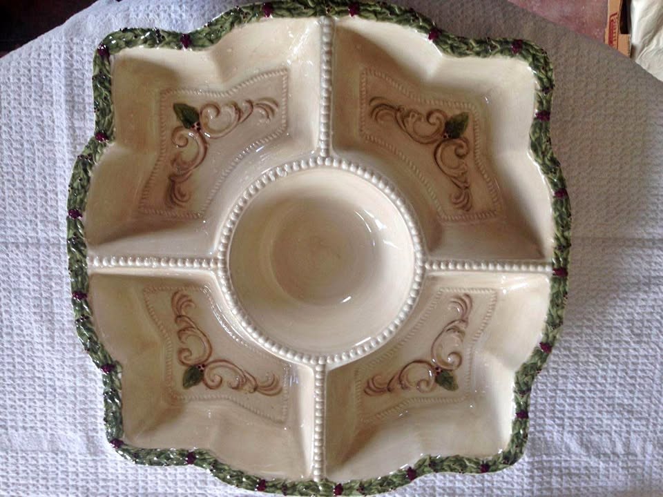 Divided Serving Platter & Covered Serving Bowl
