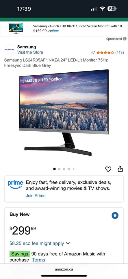 Samsung 24" LED Monitor 75Hz image indicator(3)