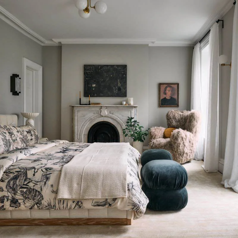 CB2 Ruched Dark Teal Velvet Pouf – Excellent Condition, like new image indicator(3)