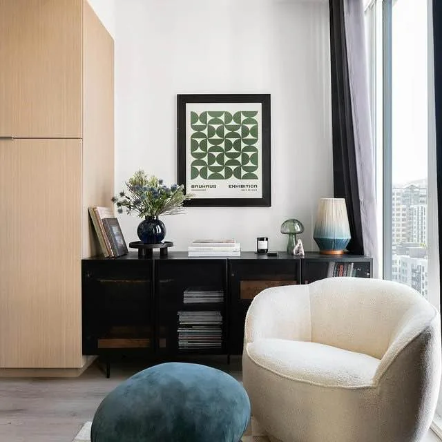 CB2 Ruched Dark Teal Velvet Pouf – Excellent Condition, like new image indicator(4)