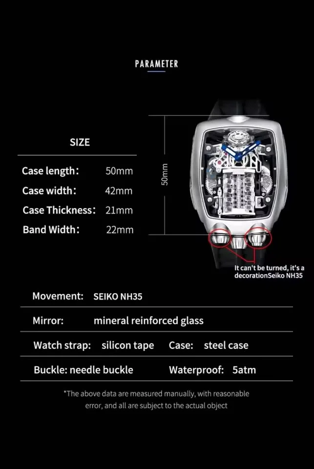 Pindu Design "Engine" Automatic Watch - Seiko NH35 image indicator(6)