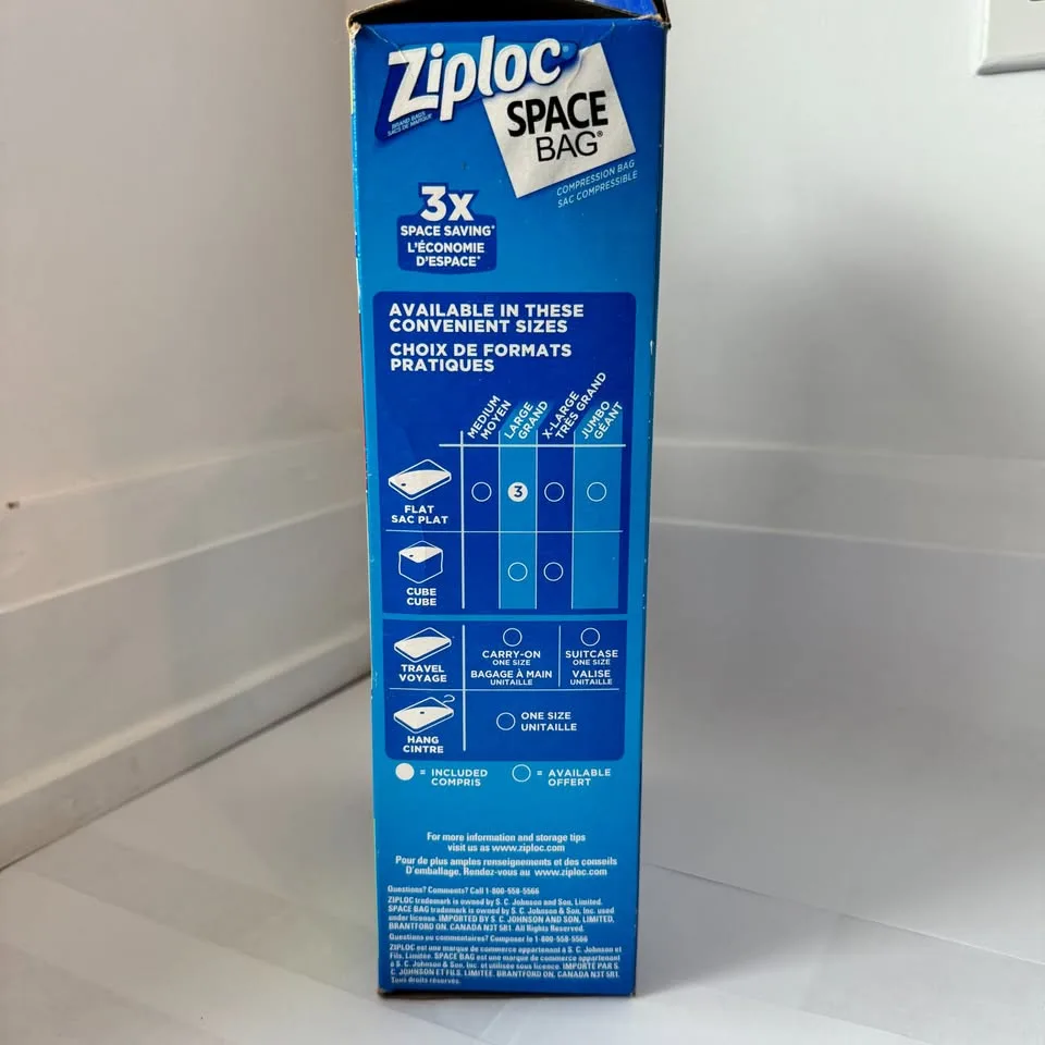 Ziploc Space Bag for Clothing 3 Large Bags image indicator(4)