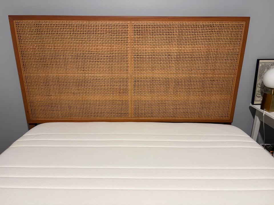 IKEA Full Sized Mattress, Target Rattan Headboard & Bed - photo 3