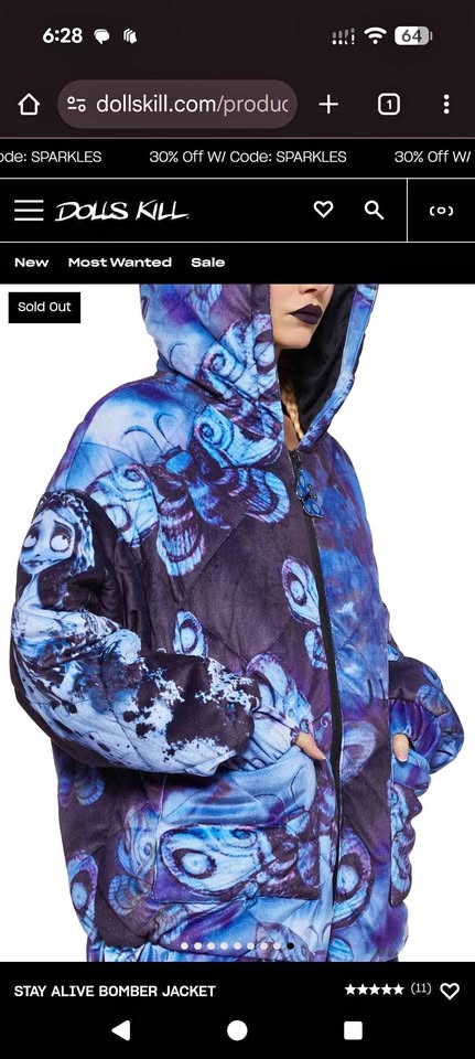 Corpse bride X dolls kill winter jacket