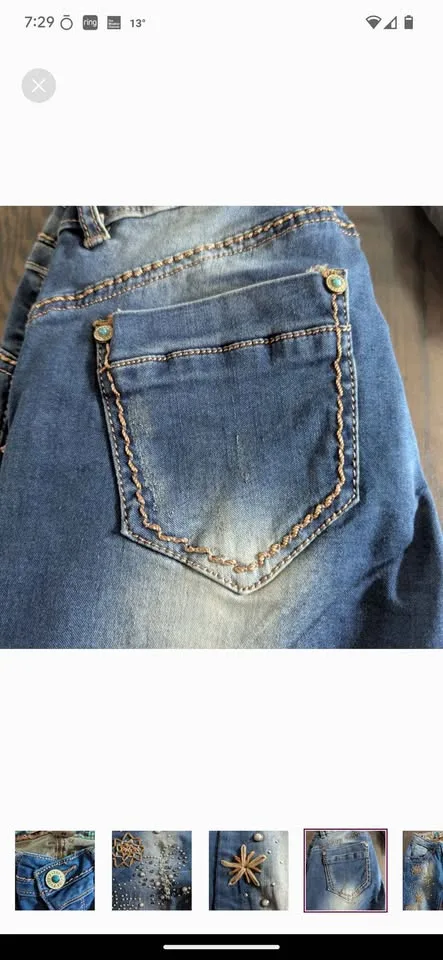 MONDAY PREMIUM Women's Skinny Jeans - With Embellishment And Emb image indicator(4)