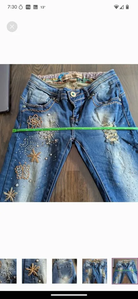 MONDAY PREMIUM Women's Skinny Jeans - With Embellishment And Emb image indicator(6)