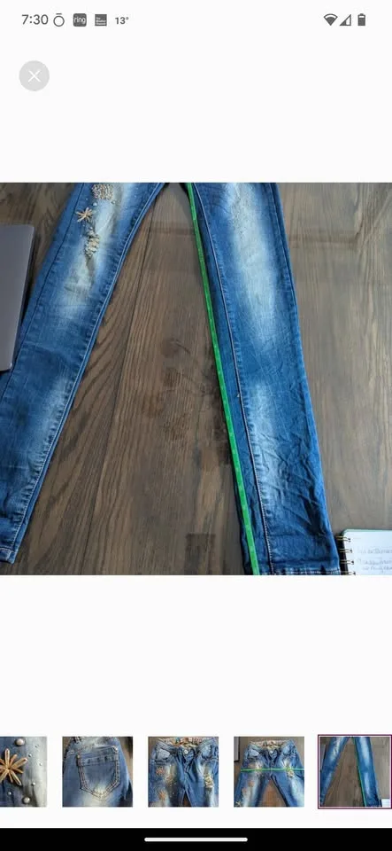 MONDAY PREMIUM Women's Skinny Jeans - With Embellishment And Emb image indicator(7)