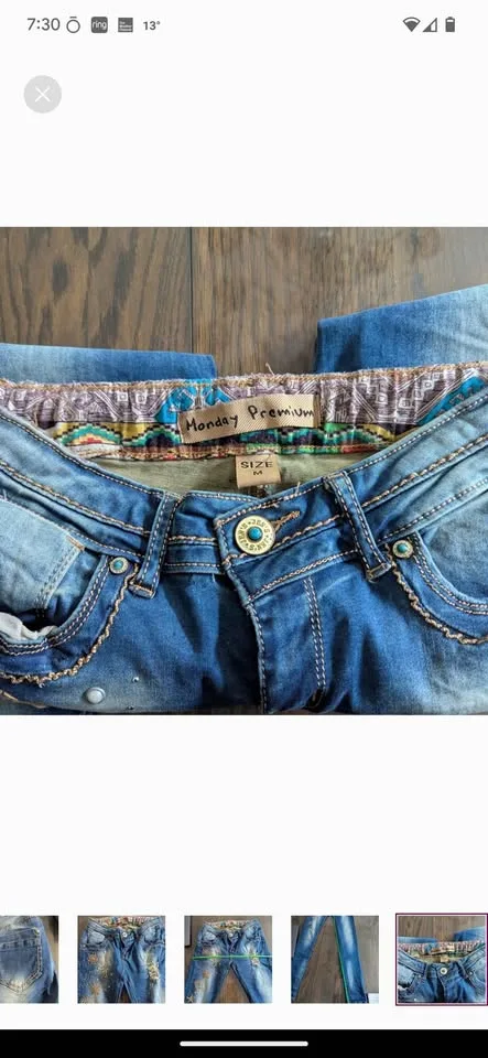 MONDAY PREMIUM Women's Skinny Jeans - With Embellishment And Emb image indicator(8)