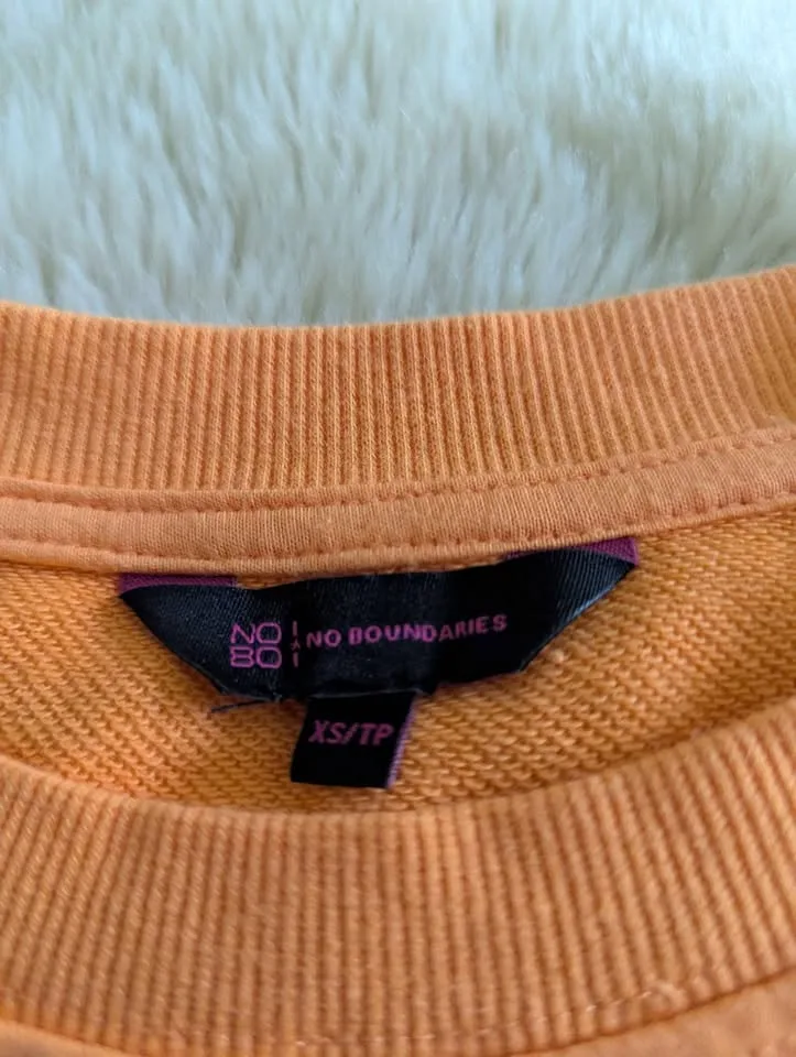 🆕No Boundaries Cropped Peach Sweatshirt – XS NWT | Soft Blend🆕 image indicator(3)