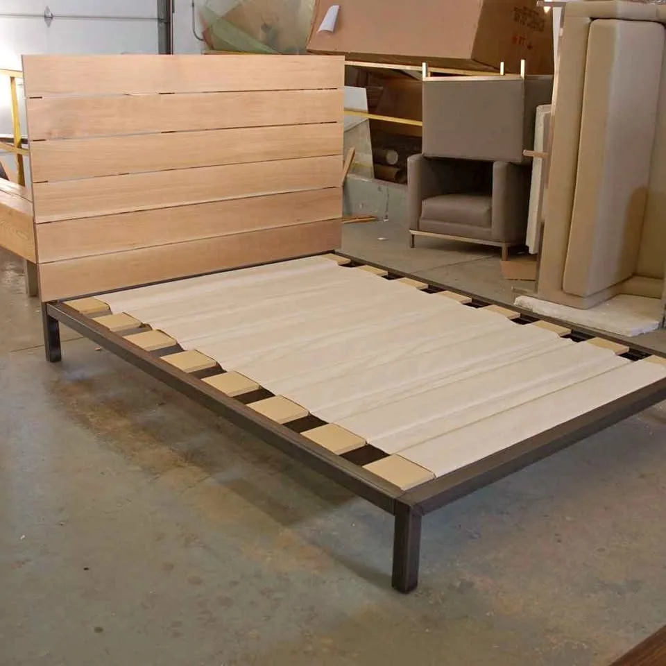 STYLEGARAGE Trinity Walnut / Hot-rolled Steel King Platform Bed