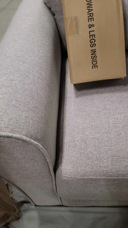 Euroco 35" Modern Couch Armchair Linen Sofa, Light Gray image indicator(6)