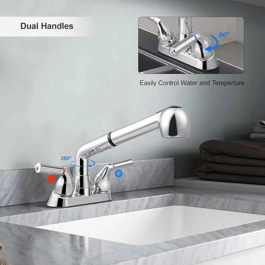 Utility Sink Faucet with Sprayer, Laundry Room Faucet image indicator(3)