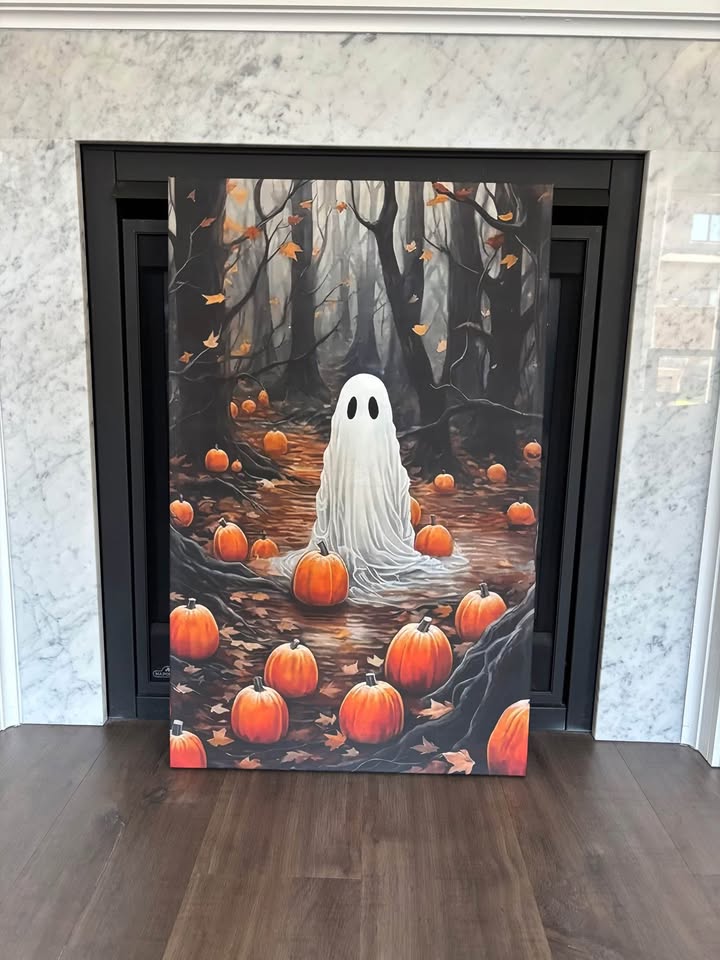 Large Pumpkin Patch Ghost Canvas-Ready To Hang - photo 2