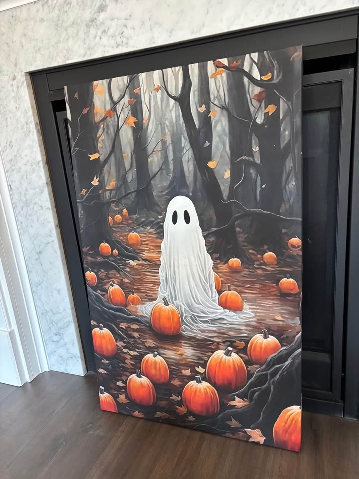 Large Pumpkin Patch Ghost Canvas-Ready To Hang - photo 4