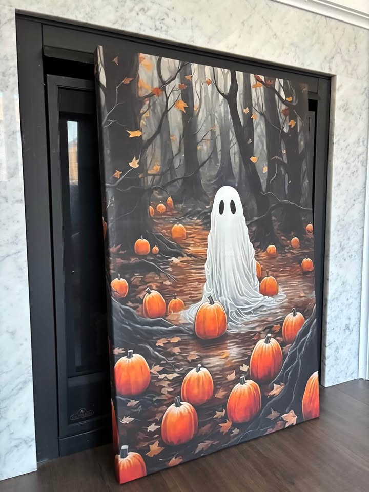 Large Pumpkin Patch Ghost Canvas-Ready To Hang - photo 5