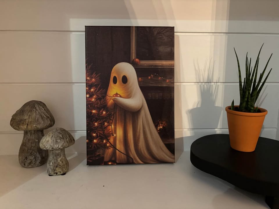 Christmas Tree Ghost Canvas Wall Art - photo 3