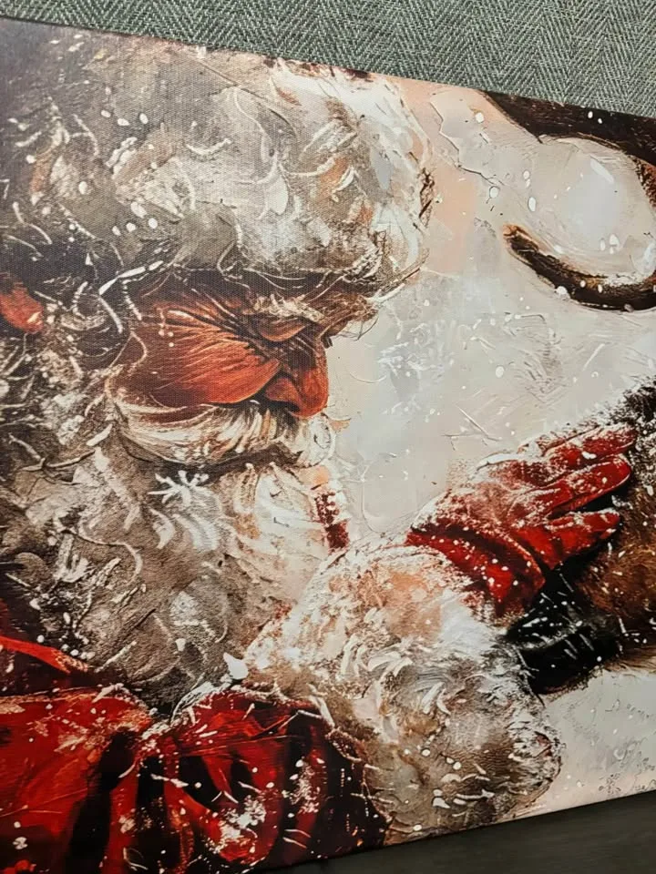 Santa And His Reindeer Canvas Wall Art-Ready To Hang image indicator(6)