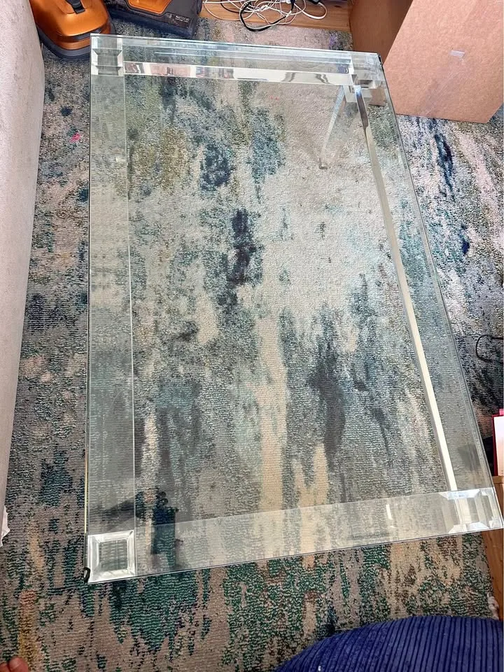 Vintage Glass top acrylic coffee table