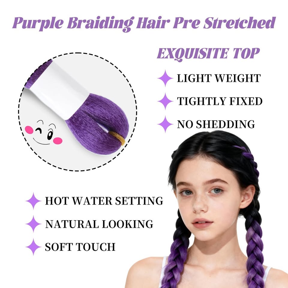 New~Purple Hair Extensions, Synthetic, 24 Inch(2 PK) - photo 4