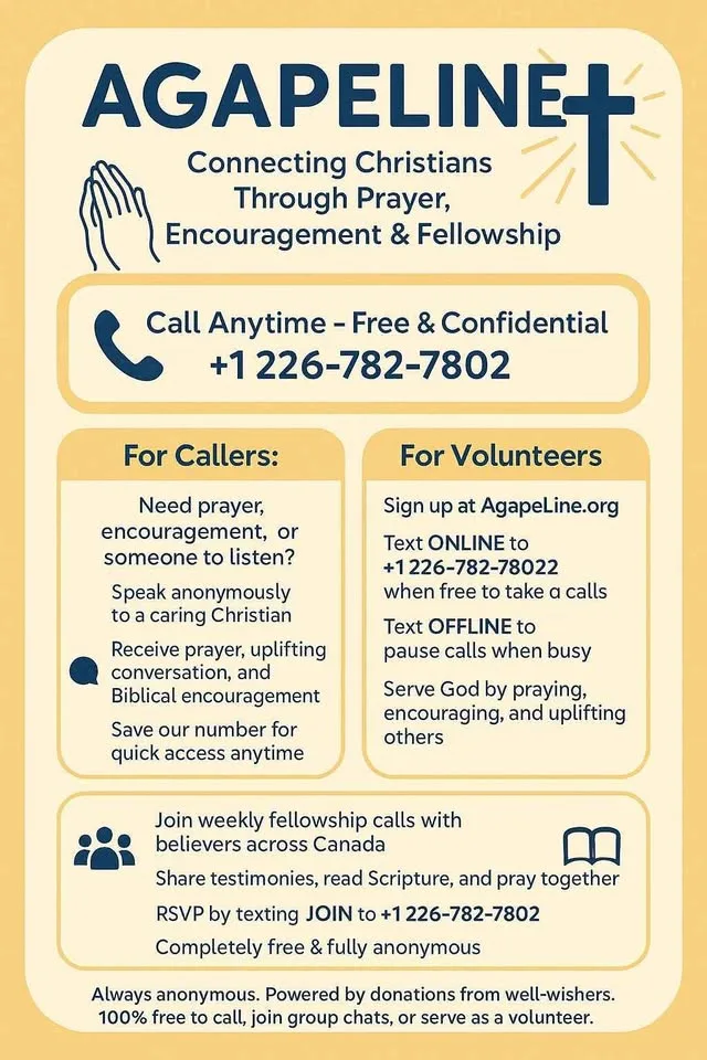 Partner Needed: AgapeLine Christian Support image indicator(2)