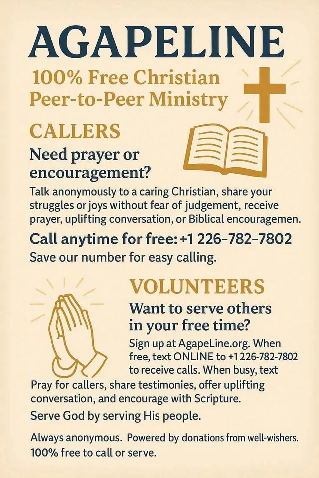 Partner Needed: AgapeLine Christian Support image indicator(3)