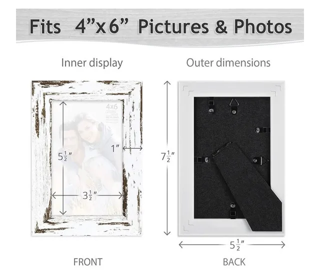 NEW - 4x6 Picture Frames (Distressed White, 3 Pack) image indicator(4)
