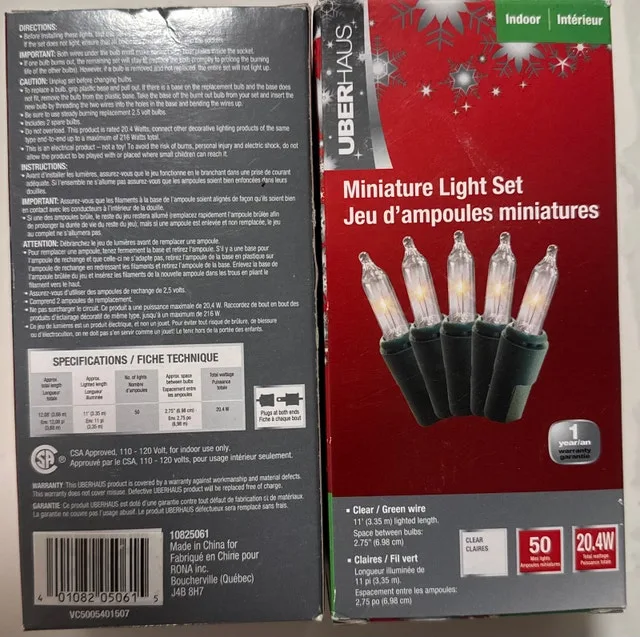 Christmas Mini Lights 2 Sets of 50bulbs with Parts image indicator(4)