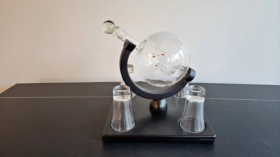 Decanter Set Glass Globe Whiskey