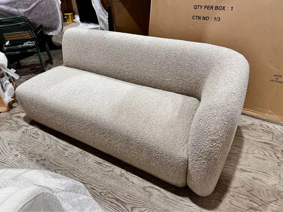 Brand New MOES HOME COLLECTION Beige Boucle Sofa image indicator(2)