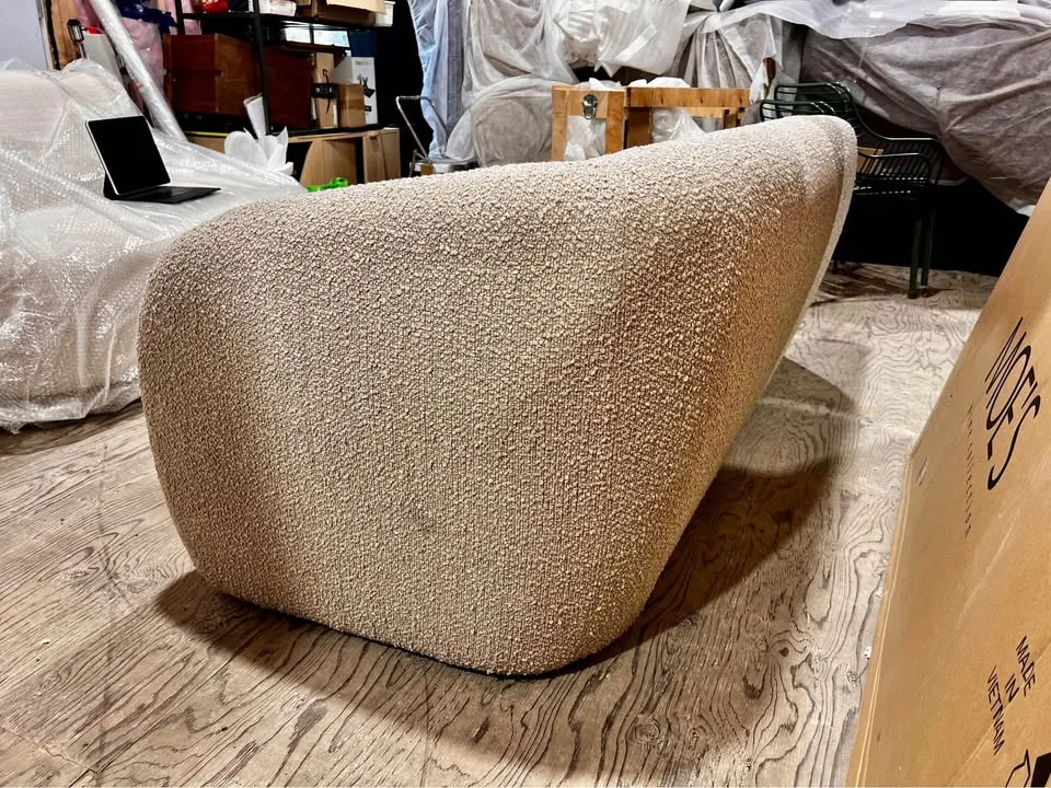 Brand New MOES HOME COLLECTION Beige Boucle Sofa image indicator(4)