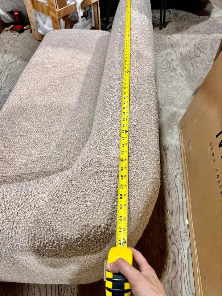 Brand New MOES HOME COLLECTION Beige Boucle Sofa image indicator(5)