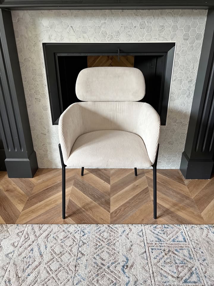 Corduroy Armchair w/ matte black legs