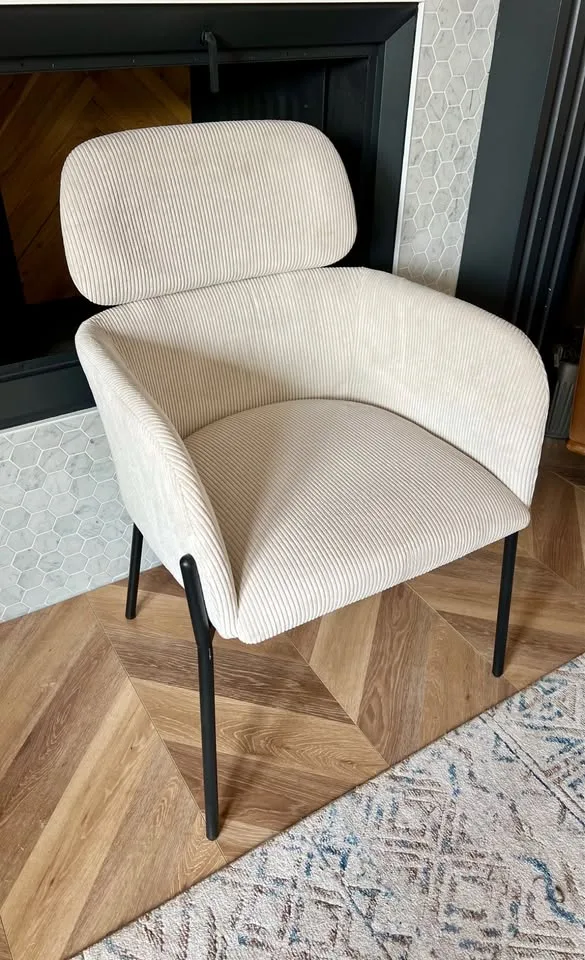 Corduroy Armchair w/ matte black legs image indicator(3)