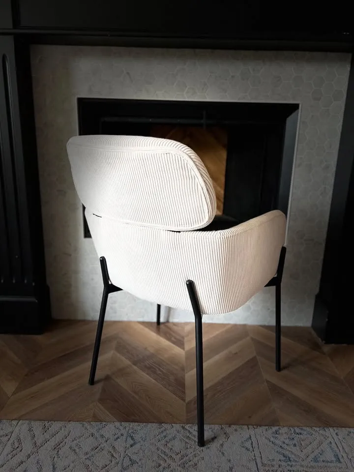 Corduroy Armchair w/ matte black legs image indicator(4)