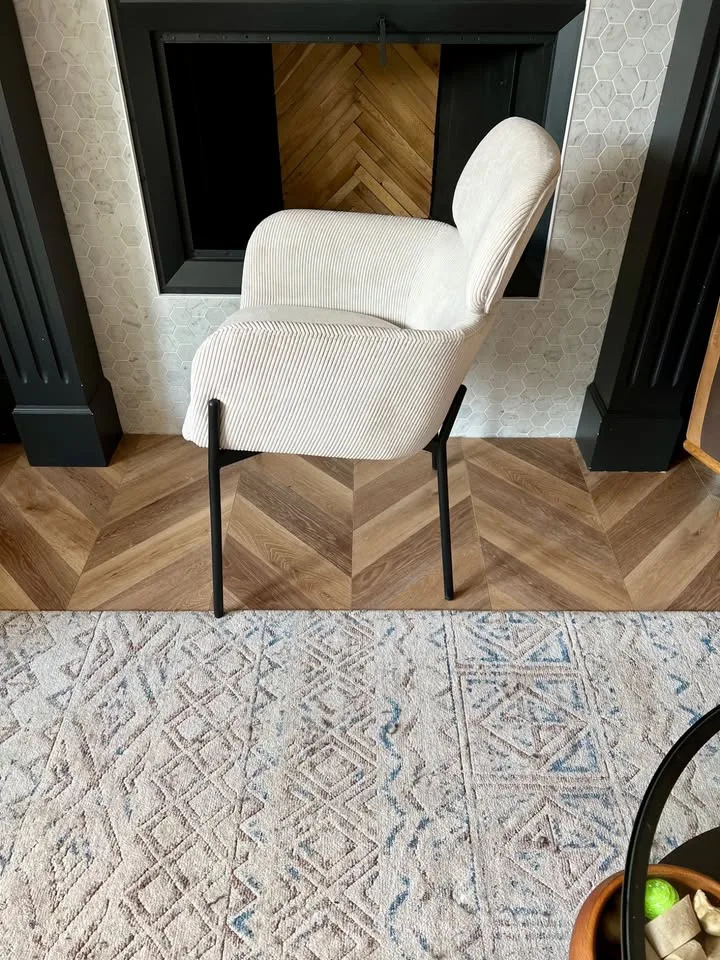 Corduroy Armchair w/ matte black legs image indicator(5)